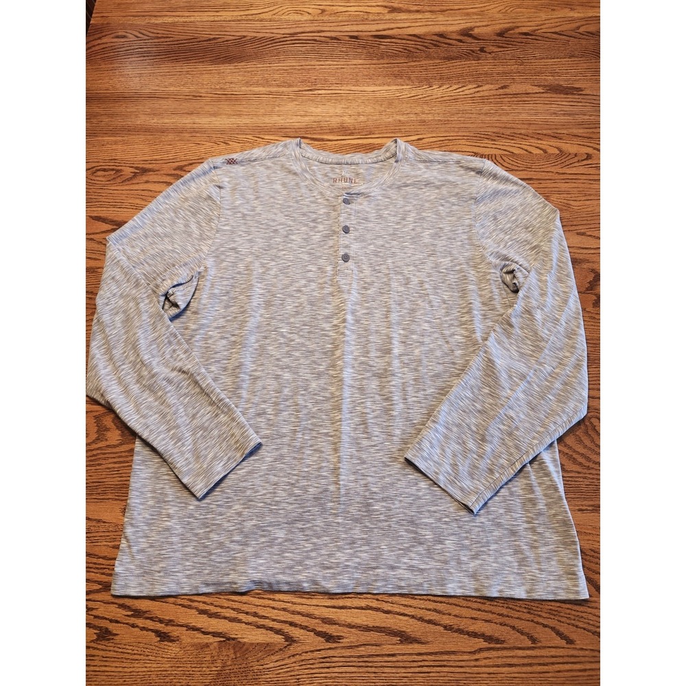 Rhone Long Sleeve Henley Mens Size XXL‎ Marled Gray